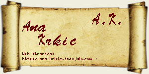 Ana Krkić vizit kartica